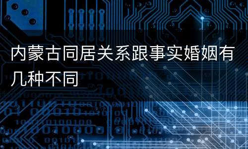 内蒙古同居关系跟事实婚姻有几种不同