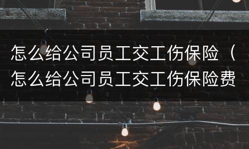 怎么给公司员工交工伤保险（怎么给公司员工交工伤保险费用）