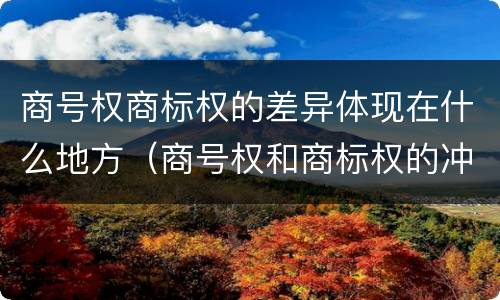 商号权商标权的差异体现在什么地方（商号权和商标权的冲突和解决）
