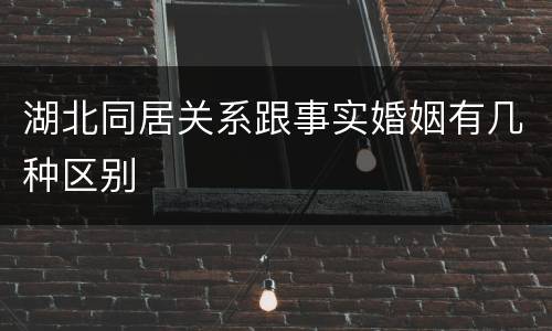湖北同居关系跟事实婚姻有几种区别