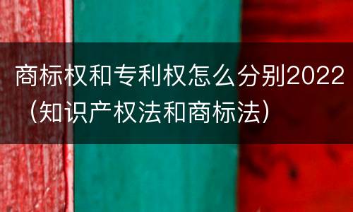 商标权和专利权怎么分别2022（知识产权法和商标法）