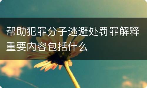帮助犯罪分子逃避处罚罪解释重要内容包括什么