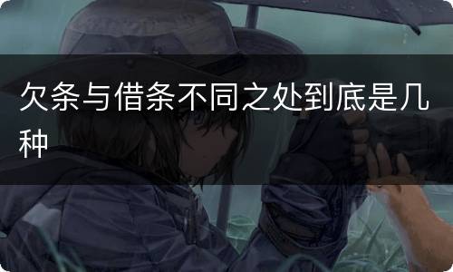欠条与借条不同之处到底是几种