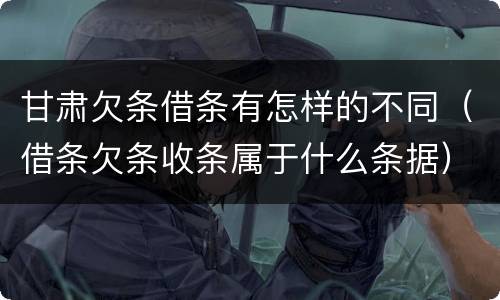 甘肃欠条借条有怎样的不同（借条欠条收条属于什么条据）