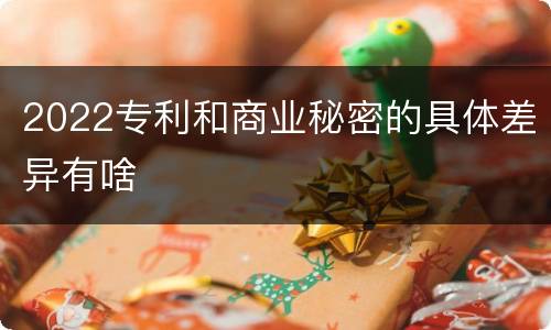 2022专利和商业秘密的具体差异有啥