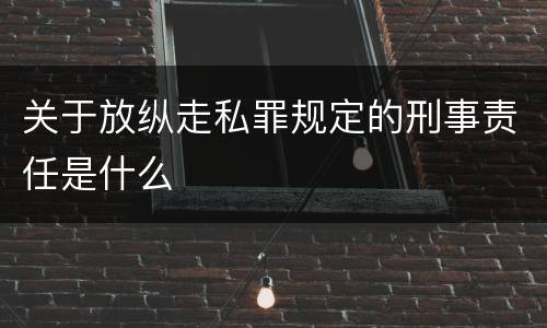 关于放纵走私罪规定的刑事责任是什么