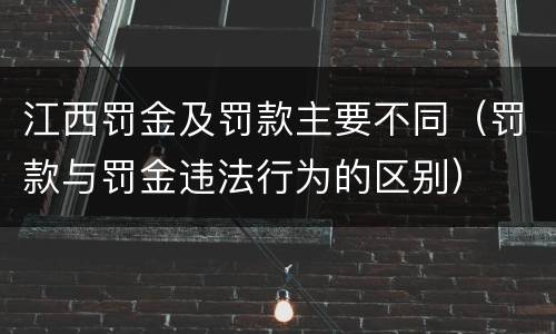 江西罚金及罚款主要不同（罚款与罚金违法行为的区别）