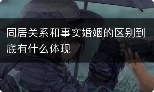 同居关系和事实婚姻的区别到底有什么体现
