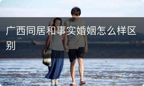 广西同居和事实婚姻怎么样区别