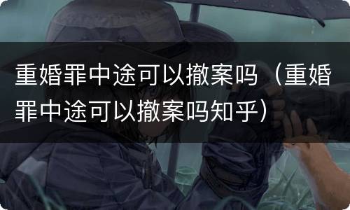 重婚罪中途可以撤案吗（重婚罪中途可以撤案吗知乎）