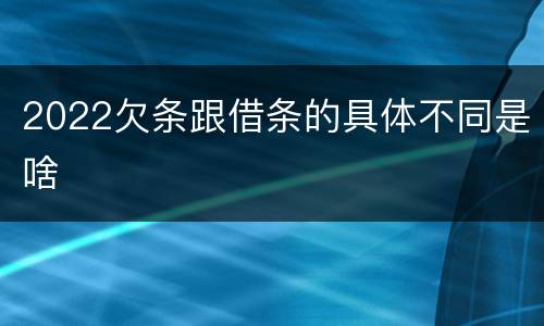 2022欠条跟借条的具体不同是啥