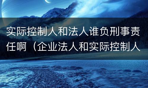 实际控制人和法人谁负刑事责任啊（企业法人和实际控制人 谁承担刑事责任）