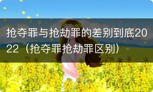 抢夺罪与抢劫罪的差别到底2022（抢夺罪抢劫罪区别）