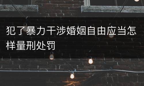 犯了暴力干涉婚姻自由应当怎样量刑处罚