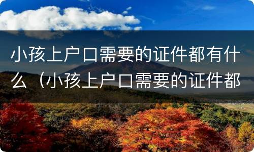 小孩上户口需要的证件都有什么（小孩上户口需要的证件都有什么呢）