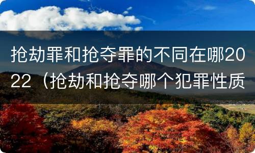 抢劫罪和抢夺罪的不同在哪2022（抢劫和抢夺哪个犯罪性质严重）