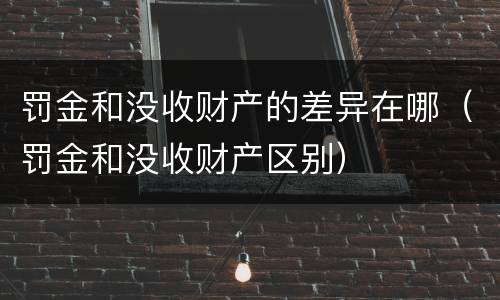 罚金和没收财产的差异在哪（罚金和没收财产区别）