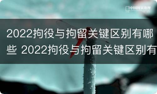 2022拘役与拘留关键区别有哪些 2022拘役与拘留关键区别有哪些方面