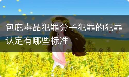 包庇毒品犯罪分子犯罪的犯罪认定有哪些标准