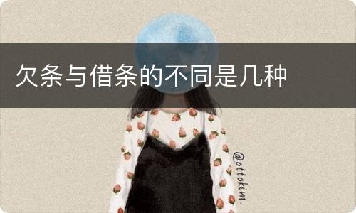 欠条与借条的不同是几种