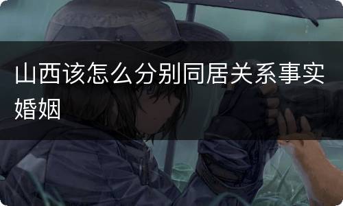山西该怎么分别同居关系事实婚姻