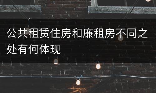 公共租赁住房和廉租房不同之处有何体现