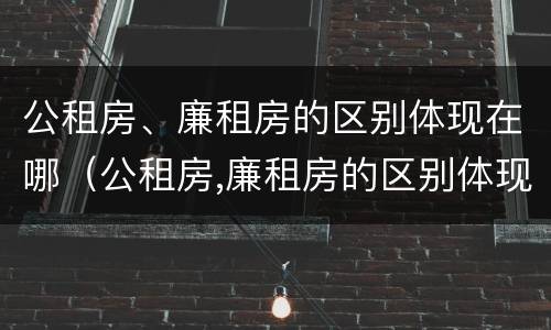 公租房、廉租房的区别体现在哪（公租房,廉租房的区别体现在哪方面）
