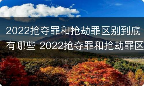 2022抢夺罪和抢劫罪区别到底有哪些 2022抢夺罪和抢劫罪区别到底有哪些呢