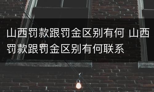 山西罚款跟罚金区别有何 山西罚款跟罚金区别有何联系