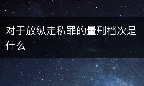 对于放纵走私罪的量刑档次是什么