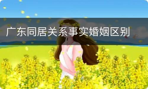 广东同居关系事实婚姻区别