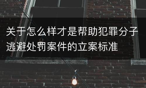 关于怎么样才是帮助犯罪分子逃避处罚案件的立案标准