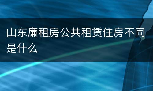 山东廉租房公共租赁住房不同是什么