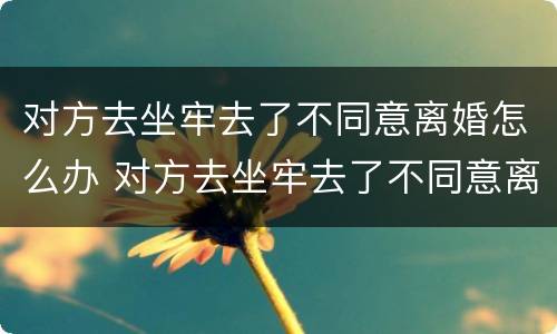 对方去坐牢去了不同意离婚怎么办 对方去坐牢去了不同意离婚怎么办呢