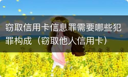 窃取信用卡信息罪需要哪些犯罪构成（窃取他人信用卡）