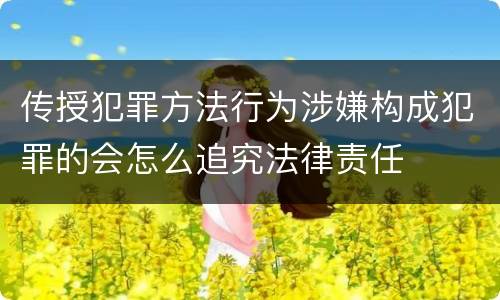 传授犯罪方法行为涉嫌构成犯罪的会怎么追究法律责任