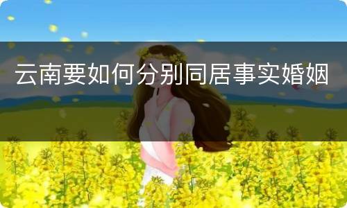 云南要如何分别同居事实婚姻