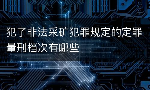 犯了非法采矿犯罪规定的定罪量刑档次有哪些