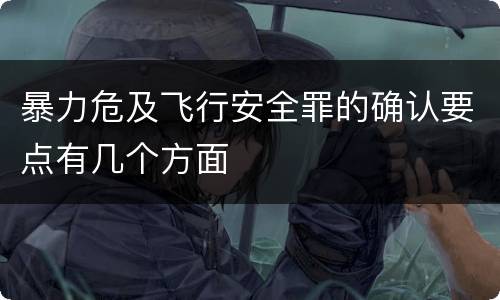 暴力危及飞行安全罪的确认要点有几个方面