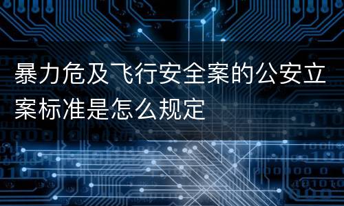 暴力危及飞行安全案的公安立案标准是怎么规定