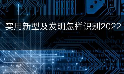 实用新型及发明怎样识别2022