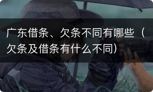 广东借条、欠条不同有哪些（欠条及借条有什么不同）