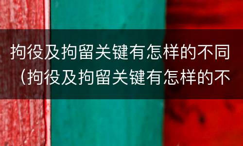 拘役及拘留关键有怎样的不同（拘役及拘留关键有怎样的不同之处）