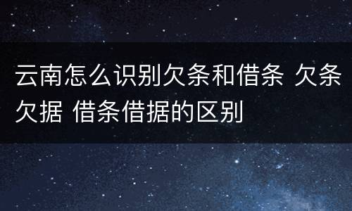 云南怎么识别欠条和借条 欠条欠据 借条借据的区别