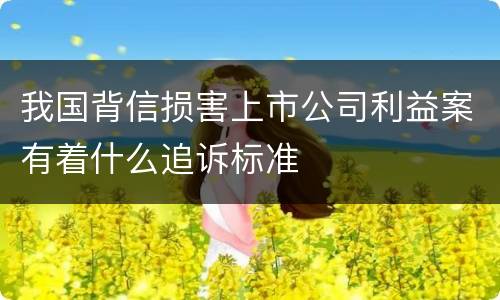 我国背信损害上市公司利益案有着什么追诉标准