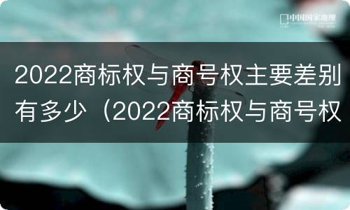 2022商标权与商号权主要差别有多少（2022商标权与商号权主要差别有多少个）