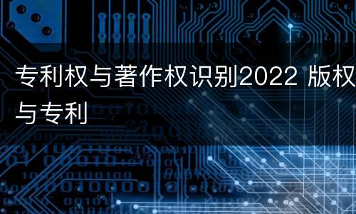 专利权与著作权识别2022 版权与专利