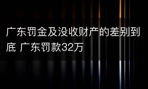 广东罚金及没收财产的差别到底 广东罚款32万