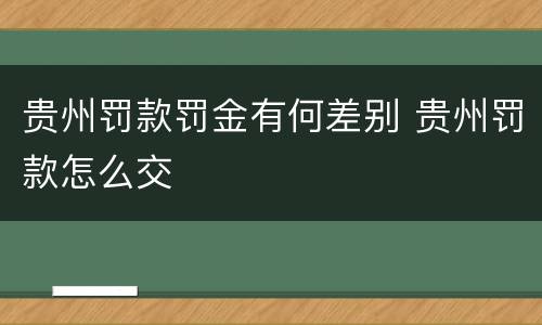 贵州罚款罚金有何差别 贵州罚款怎么交