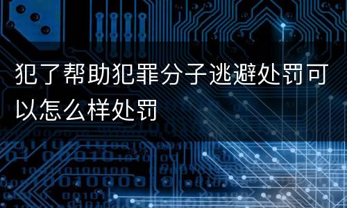 犯了帮助犯罪分子逃避处罚可以怎么样处罚